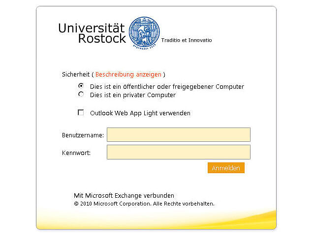 Outlook Web App (E-Mail-Portal)