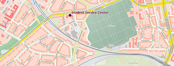 Student Service Center (Link zum Stadtplan)