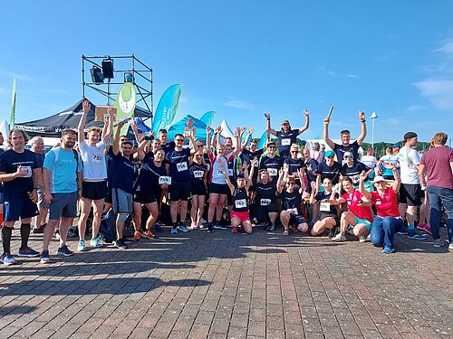 84 Universitätsmitglieder starteten erfolgreich beim Firmenlauf. (Foto: Anne Kluge).