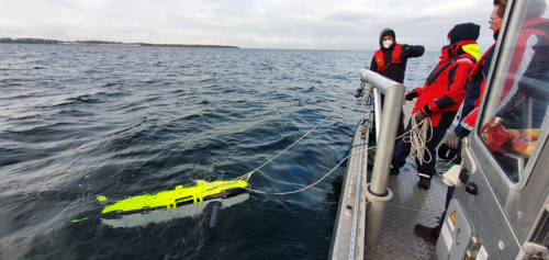 Remotely Operated Towed Vehicle (ROTV) von Framework Robotics nach erfolgreichem Testlauf in der Ostsee - Framework Robotics ist einer der Partner in den OTC-Clusterprojekten (Foto: OTC Rostock/Framework Robotics GmbH).